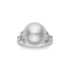 White South Sea Cultured Pearl and Diamond Ring in 18K White Gold