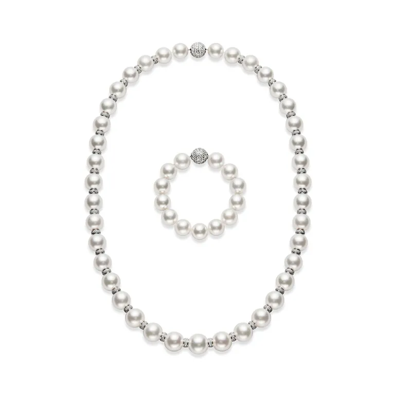 White South Sea Cultured Pearl Convertible Necklace and Bracelet