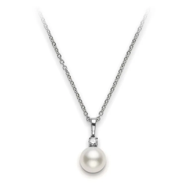 White South Sea Cultured Pearl and Diamond Pendant – 18K White Gold