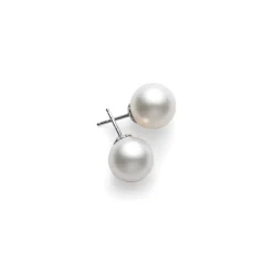 White South Sea Stud Earrings – 18K White Gold