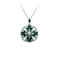 Yaguruma Pendant with Black Enamel